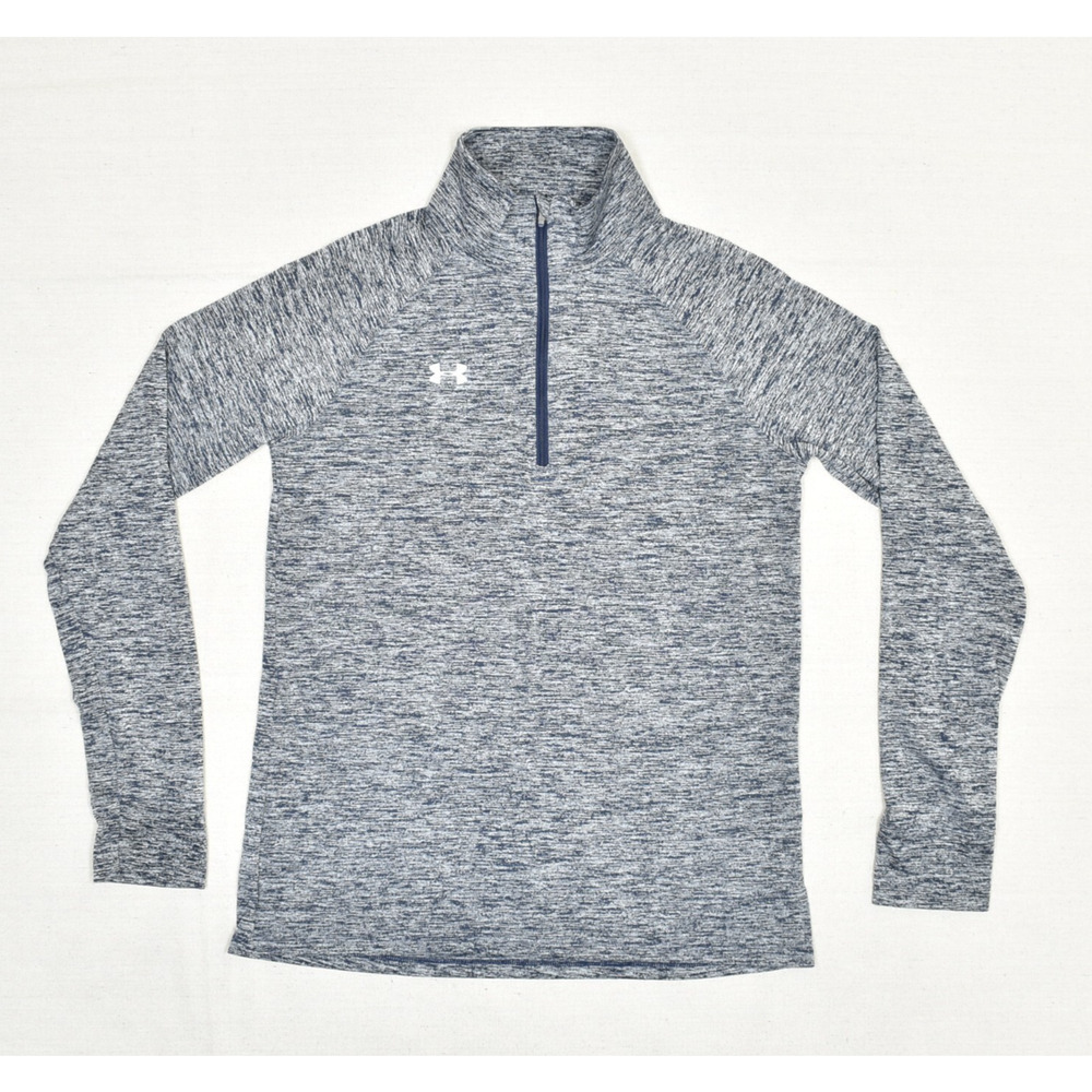 Under Armour Women's 1/4 Zip Pullover Sweatshirt Polyester Gray S Loose Heatgear